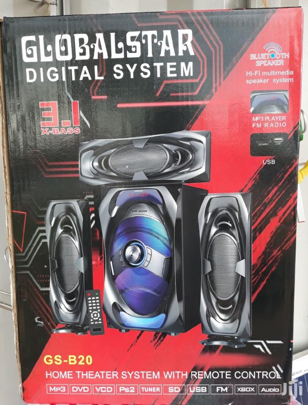 Globalstar Home Speaker Professional System GS-B20- 3.1 Channel Hifi Enabled 2000W – Black. 