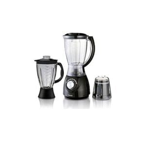 Saachi 3 in 1 Double Jar Blender, Grinder, Auto-Clean - Black