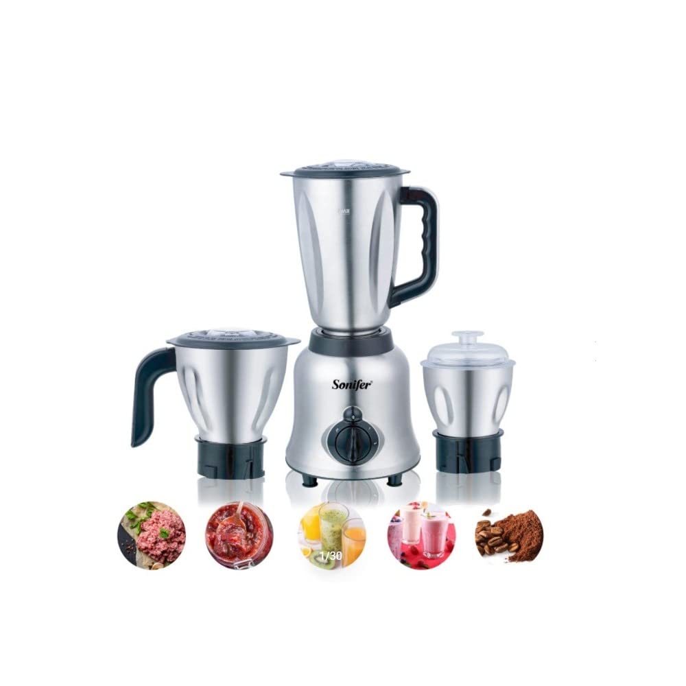 Sonifer 3 In 1 Stainless Steel Blender 1.5 Litre