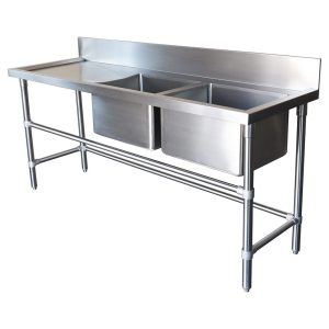 Commercial Stainless Steel Double Bowl Sink
