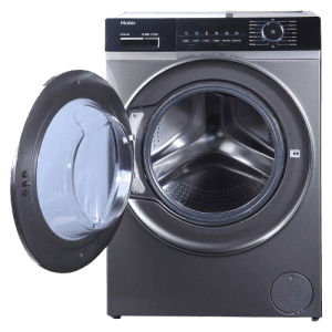 Haier 8 kg Fully Automatic Front washing machine.