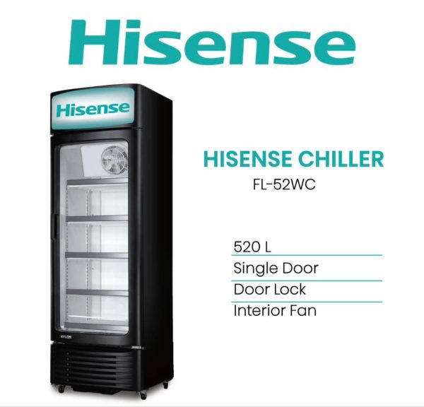 Hisense 520Litres Showcase Display Chiller Fridge.