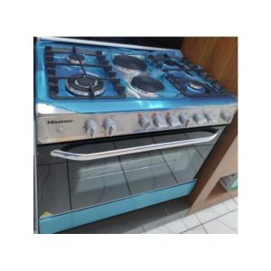 Hisense 4Gas +2 Electric Free Standing Cooker 90x60Cm With Electric Oven Stainless Steel