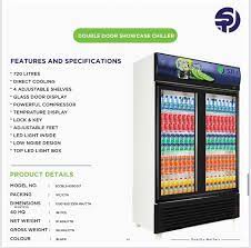Spj double door fridge 830Litres  slide door